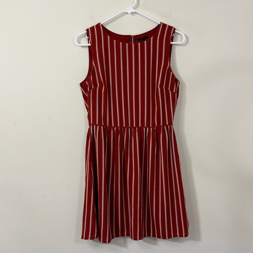 Bebop Be You Be Free Res White Stripe Zipper Back Mini Dress - Picture 1 of 7